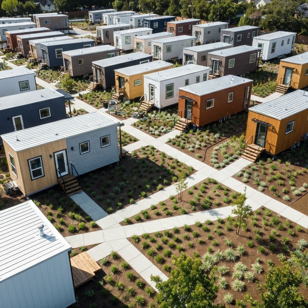 Haven compact tiny homes community with modern design